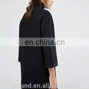 Autumn Winter Hot Sale Black Cool Fashion Women Coat, French Connection Harbour Cocoon Coat thumbnail-4