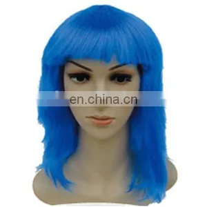 MCW-0406 Party Masquerade Synthetic Long Women Hot Straight Blue Wig thumbnail-1