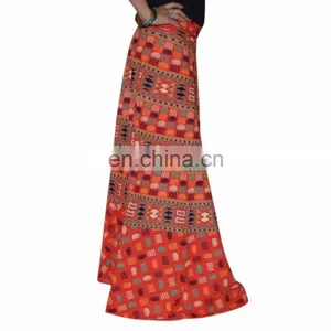 Long Wrap Around Skirt Printed Ethnic Hippie Gypsy Women's Indian Dress Skirts Cotton Designer Printed Animals Dress Hippie Boho thumbnail-2