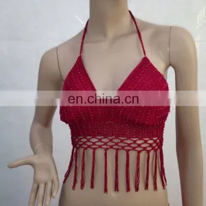 S-3061# American Hollow Beaded Belly Dance Clothing Top thumbnail-1