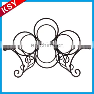New Factory Promotion Price Decorative Wall Mounted Hanging Bottle Metal Iron Wine Rack thumbnail-1
