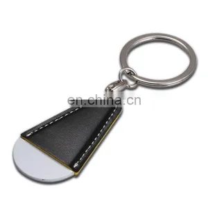 Competitive Price Black PU Leather Keychain,Metal Keyring, Key Holder Souvenirs thumbnail-1