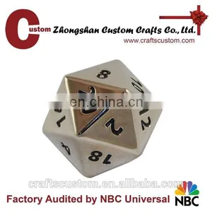 Custom 20 Sided Metal RPG Large Blank Dice thumbnail-1