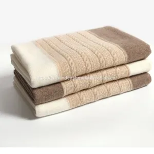 Three Color Combo Cable Cashmere Scarves thumbnail-1