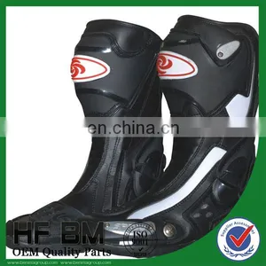 Good Price for Wholesale ! Mens Leather Motorcycle Racing Boots (Black,white,red) thumbnail-1