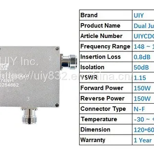 UIY RF Components 4 Ports 150W 148-174MHz N-F Dual Junction Coaxial Circulator thumbnail-1