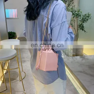 Ins Hot Sale Leather, Faux Leather Box Lady Bag 2020 Drawstring Shoulder Bag Purse Fashion Crossbody Handbag For Women/ thumbnail-3
