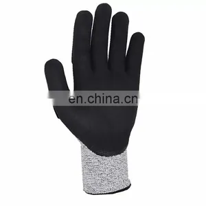 Construction TPR Mechanical Impact Cut Resistant HPPE Nitrile Coated Safety Gloves For Work thumbnail-2