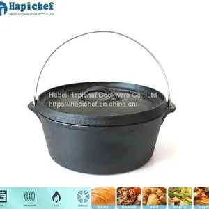 Hapichef Outdoor Cooking Camp Cookware Pre-Seasoned Cast Iron Dutch Oven thumbnail-3