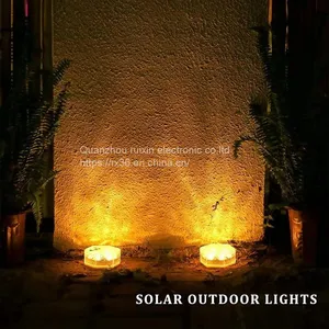 6 Led Waterproof In-ground Brick Lights Solar Glass Brick Lights for Wedding Party Outdoor Landscape Pathway Decoration thumbnail-2