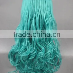 High Quality 65cm Medium Long Wave Sailor Moon Wig Kaiou Michiru Light Green Wig Cosplay Synthetic Anime Wig Cosplay Hair Wigs thumbnail-5