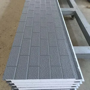 EPS Core Metal Exterior Wall Sandwich Panel 100mm Width With 0.4mm Steel Sheet for Soundproofing thumbnail-2