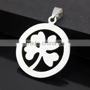 Stainless Steel Four Leaf Clover Pendants Necklace thumbnail-4