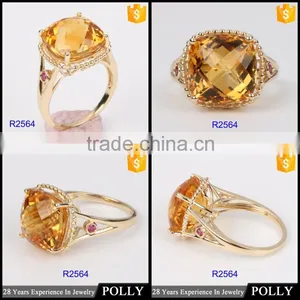 Wholesale 10k Gold Gemstone Engagement Ring Jewelry With Citrine 2015 New Design thumbnail-6