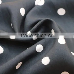 Summer Top Selling Women Dresses Cupro Type100%viscose Twill Dot Print Fabric thumbnail-4