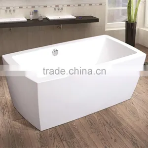 Model Houses Rectangle Shaped 1700mm Acrylic Bathtub With Side Mount Faucet thumbnail-2