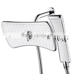 Rainfall Massage Jets Dual Function Overhead Shower Head Handheld Wand Combo Set thumbnail-4