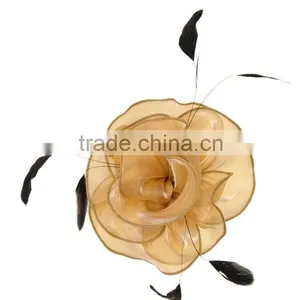 Feather Organza Flower Hair Fascinator/Clip/Barrettes thumbnail-3
