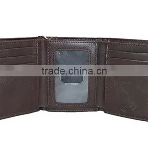 Trifold Genuine Leather Wallet With Chain for Men With RFID Blocking thumbnail-2