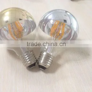 G95 LED FILAMENT BULB GLASS SILVERY/GODEN MIRROR CE ROHS WARM WHITE BRASS BASE E27 thumbnail-1