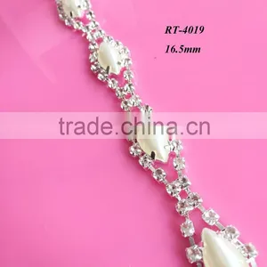 New Arrival High Quality Fashion Rhinestone With Pearl Cup Chain (RT-4019) thumbnail-1