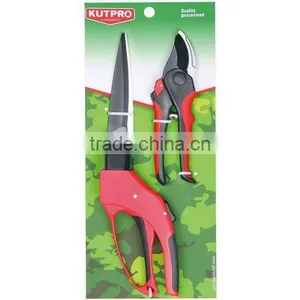 2 Pcs Grass Shear + Pruning Shear, Garden Tool Set thumbnail-1