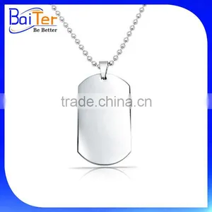 Custom Made Metal Rectangle Dog Tag/Engraved Blank Personalized Stainless Steel Rectangle Dog Tag Necklace thumbnail-1