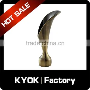KYOK Popular Decorative Curtain Rods Leaf Finial,Chrome Fancy Curtain Finial,double Curtain Rod Finial Supplier's Choice thumbnail-1