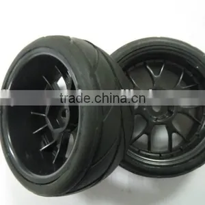 2pcs RC Racing Tires Tyre Wheel Rim Fit HSP HPI 1:10 On-Road Car Pre-glued Car Tires thumbnail-1