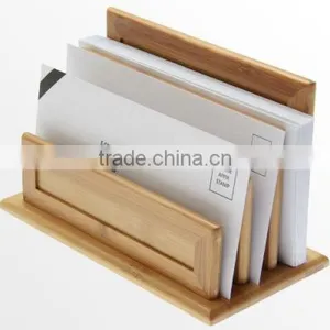 2015 New Design Bamboo Letters Holder Bamboo Desk Organizer Storage thumbnail-3
