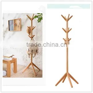 2015 New Design Bamboo Clothes Tree,clotes Rack ,small Furniture With Nature Bamboo Wholesales Bamboo Cloth and Hat Hanger Stand thumbnail-5