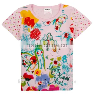 (K3750) 2 Colors Girls t Shirts Nova Kids Wear Stock Available Children Clothes on Promotion Kids Tshirts thumbnail-1