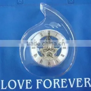 Crystal Glass Table Clock With Pen Holder for Office Gift Quality Choice Most Popular thumbnail-6