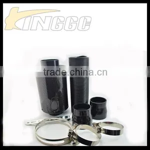 Black Color Universal 3" 76mm Carbon Fiber Racing Cold Air Filter For Car thumbnail-2