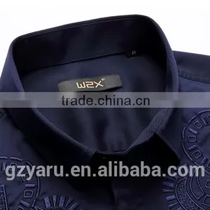 Men's Fashion Casual Embroidered Cotton Shirt thumbnail-4