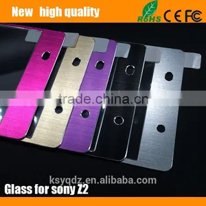 2.5D Titanium Alloy Brushed Metal Tempered Glass Screen Protector Guard for SONY Z2 thumbnail-3