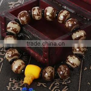 Tibetan Buddhism Flower Bodhi Root Beeswax Tassel Prayer Beads Bracelet thumbnail-5