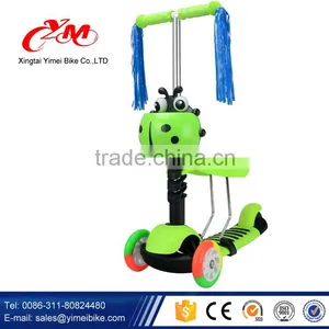 Plug in T Bar Children Frog Kick Scooter / Cheap Four Wheels Kick Scooter With Basket / Girls and Boys Kids Plastic Scooter thumbnail-4