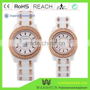 Luxury Branded Sapphire Crystal Stones Ceramic Couple Watches thumbnail-1