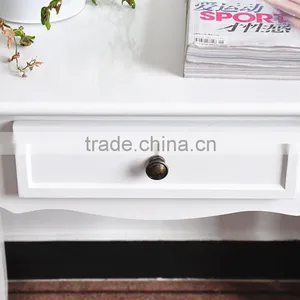 White Smal Solid Wood Tables With Drawer thumbnail-6