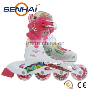 Colorful Semi-soft Inline Skate for KIDS Inline Roller Skates Shoes Children Shoes Sports Shoes Colorful Printing Good Looking thumbnail-1