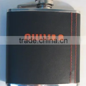 Stainless Steel PU Leather Covered HIp Flask thumbnail-1