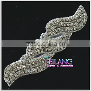 Sewing or Crafts Three Ripples Crystal Rhinestone Applique thumbnail-1