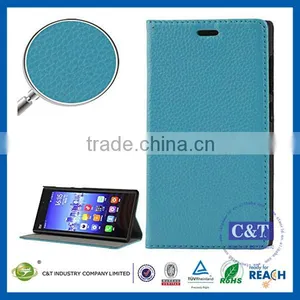 C&T New Fashionable Foldable Book Style Leather Case for Xiaomi Mi3 thumbnail-1
