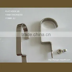 Big Size Flat Clips 8mm Thickness for Wooden Hangers Hanger Flat Hooks Chrome Plated Hooks Set thumbnail-1