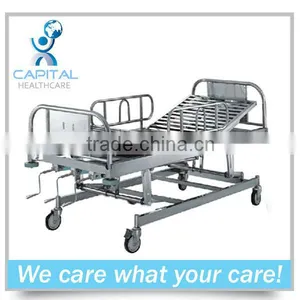 CP-M753 Stainless Steel Manual Three-function Hospital Bed for Sale thumbnail-1