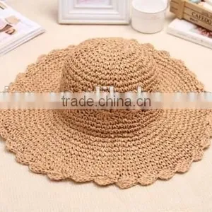 2016 Fashion Beach Hot Sale Young Girl Raffia Straw Hat Factory Direct Latest Cheaper OEM Raffia Straw Hat Wholesale thumbnail-4