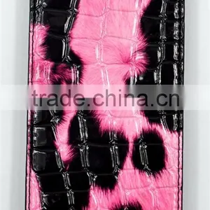 Pink Crocodile Pattern Top Grade Flip Wallet Leather Phone Case For ZTE Grand X Max+ With Plaid Pattern Lining thumbnail-2