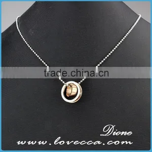2016 Hot Sale Men and Womem Simple Design Fashion Custom Stainless Steel Necklace Ring Pendant thumbnail-1