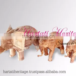 Teak Wood Elephant (Set of Three) Animal Series Home Decoration thumbnail-1